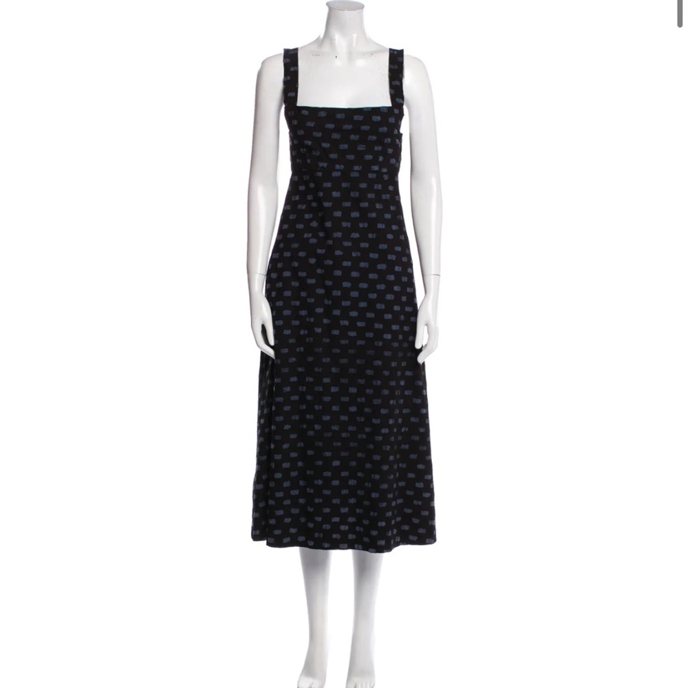 Caron Callahan polka dot print midi length dress